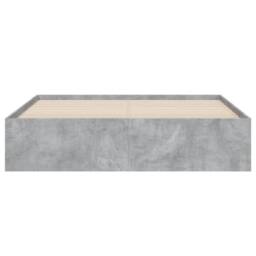 Berkfield Home Bed Frame Without Mattress 135x190 cm Double Smoked Oak Wood in Grey - Size: King - thumbnail 6