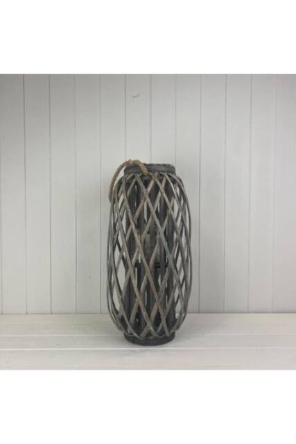 KDMD Grey Rustic Wicker Lantern - 50mm - image 1