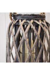 KDMD Grey Rustic Wicker Lantern - 50mm - thumbnail 3