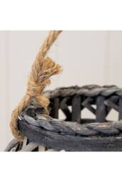 KDMD Grey Rustic Wicker Lantern - 50mm - thumbnail 2