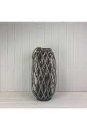KDMD Grey Rustic Wicker Lantern - 50mm