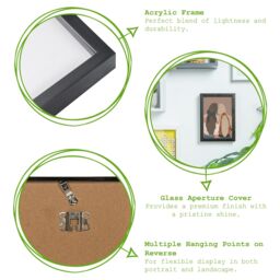 "Nicola Spring 2x Photo Frame with White A4 Mount - A3 (12"" x 17"") Picture Display in Grey" - thumbnail 2