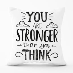 Warren Reed - Designer You Are Stronger Than You Think Outdoor Cushion in Black - Size: 60 cm x 60 cm - thumbnail 1