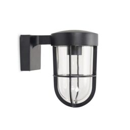 ValueLights Fanar Lantern IP44 Rated Bathroom Outdoor Wall Light with LED Bulb in Black - thumbnail 2