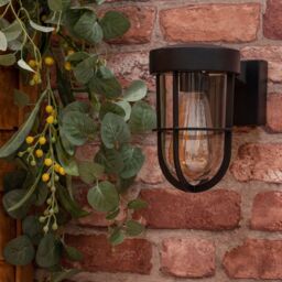 ValueLights Fanar Lantern IP44 Rated Bathroom Outdoor Wall Light with LED Bulb in Black - thumbnail 5