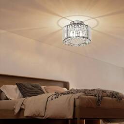 Emitto Crystal Ceiling Light Chandelier Bedroom Hallway Pendant Lamp E27 in Metallics - thumbnail 3