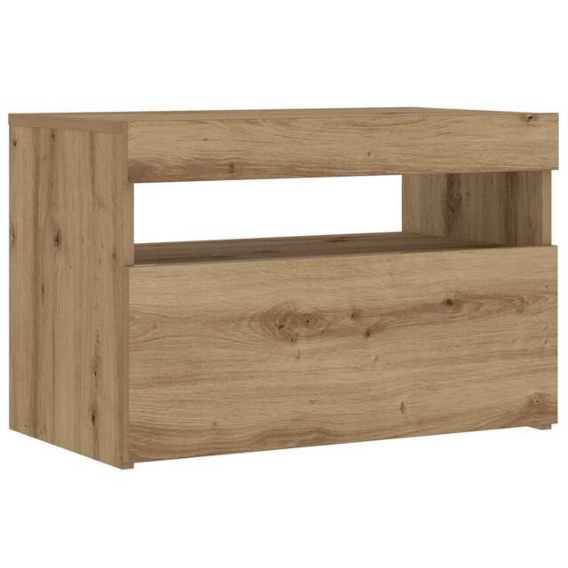 Berkfield Home Bedside Cabinets 2 pcs Smoked Oak 40x31x50 cm Wood & Metal in Brown - Size: 40 x 31 x 50 cm - image 1