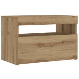Berkfield Home Bedside Cabinets 2 pcs Smoked Oak 40x31x50 cm Wood & Metal in Brown - Size: 40 x 31 x 50 cm - thumbnail 1