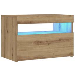 Berkfield Home Bedside Cabinets 2 pcs Smoked Oak 40x31x50 cm Wood & Metal in Brown - Size: 40 x 31 x 50 cm - thumbnail 6