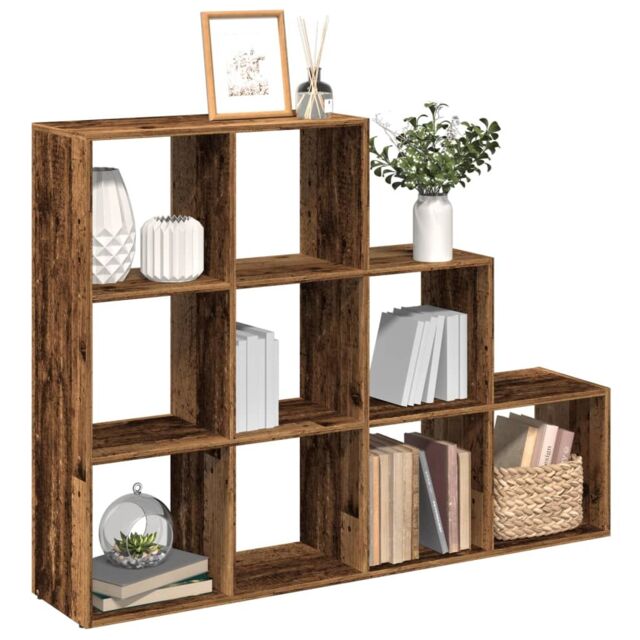 Berkfield Home Room Divider Bookcase 3-Tier Old Wood 137.5x29x103.5 cm Engineered Wood in Brown - image 1