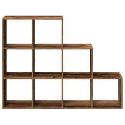Berkfield Home Room Divider Bookcase 3-Tier Old Wood 137.5x29x103.5 cm Engineered Wood in Brown - thumbnail 5