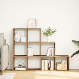 Berkfield Home Room Divider Bookcase 3-Tier Old Wood 137.5x29x103.5 cm Engineered Wood in Brown - thumbnail 3