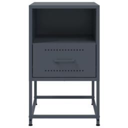 Berkfield Home Bedside Cabinets 2 pcs Anthracite 36x39x60.5 cm Steel in Black - thumbnail 6