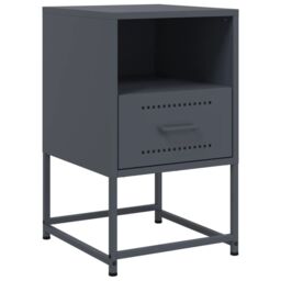 Berkfield Home Bedside Cabinets 2 pcs Anthracite 36x39x60.5 cm Steel in Black - thumbnail 5