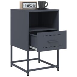 Berkfield Home Bedside Cabinets 2 pcs Anthracite 36x39x60.5 cm Steel in Black - thumbnail 4