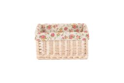 Red Hamper Wicker White Wash Garden Rose Lined Storage Basket - Size: XL - thumbnail 2