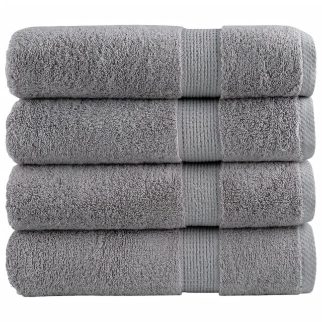 Berkfield Home Premium Bath Towels SOLUND 4pcs Grey 100x150cm 600gsm - image 1