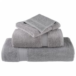 Berkfield Home Premium Bath Towels SOLUND 4pcs Grey 100x150cm 600gsm - thumbnail 4