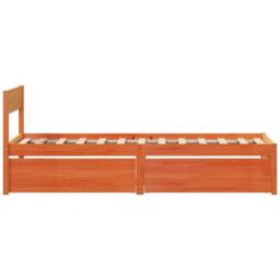 Berkfield Home Modern Bed Frame without Mattress Wax Brown 90x190 cm Single Soli - thumbnail 5