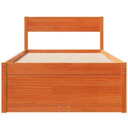 Berkfield Home Modern Bed Frame without Mattress Wax Brown 90x190 cm Single Soli - thumbnail 4