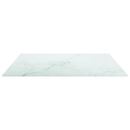 Berkfield Home Table Top White 70x70 cm 6 mm Tempered Glass with Marble Design - thumbnail 3