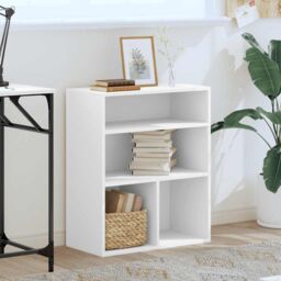 Berkfield Home Book Cabinet White 60x30x71.5 cm Engineered Wood - thumbnail 3