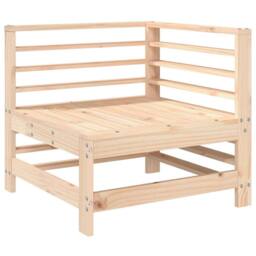Berkfield Home Garden Corner Sofas 2 pcs Solid Wood Pine in Light Tan - thumbnail 3