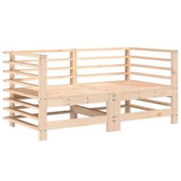 Berkfield Home Garden Corner Sofas 2 pcs Solid Wood Pine in Light Tan - thumbnail 1