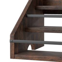 Toque Counter Top Wine Rack Storage Liquor Bottle Shelf Wooden Holders in Dark Brown - thumbnail 6