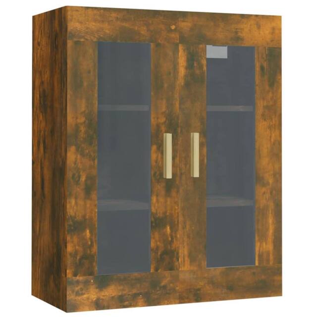 Berkfield Home Hanging Wall Cabinet Smoked Oak 69.5x34x90 cm in Brown - image 1