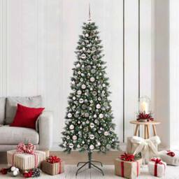 Berkfield Home Artificial Christmas Tree with 300 LEDs Green 86 x 86 x 210 cm