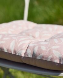 Dibor Set of 2 Rosedale Cotton Leaf Indoor Outdoor Garden Furniture Chair Sofa Seat Pads L40cm x W40cm in Pink - Size: 40 cm x 40 cm - thumbnail 5