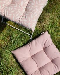 Dibor Set of 2 Rosedale Cotton Leaf Indoor Outdoor Garden Furniture Chair Sofa Seat Pads L40cm x W40cm in Pink - Size: 40 cm x 40 cm - thumbnail 4