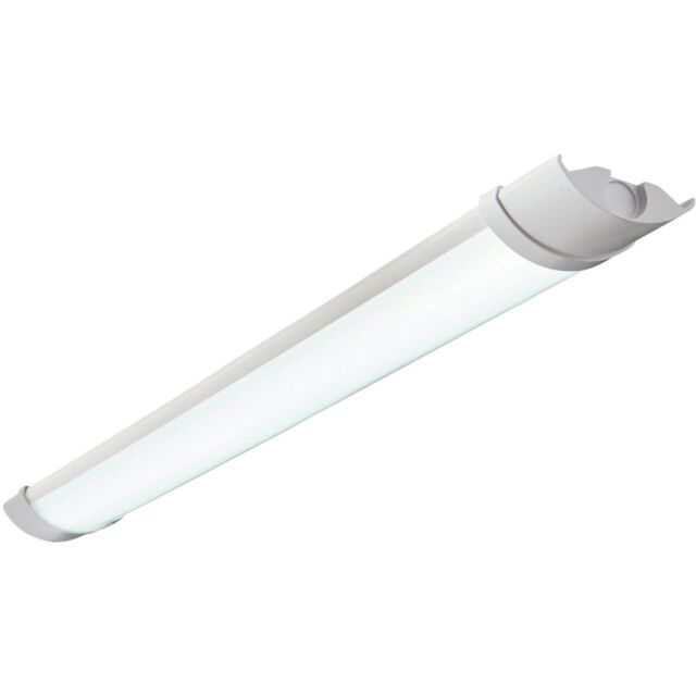 Loops 2ft IP65 Flush Batten Light - 18W Daylight White LED - Opal & Gloss White Pc - image 1
