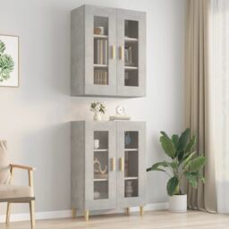 Berkfield Home Hanging Wall Cabinet Concrete Grey 69.5x34x90 cm