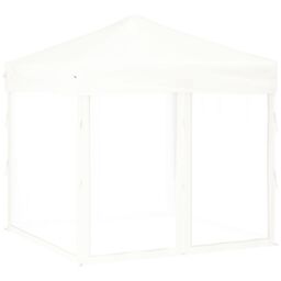 Berkfield Home Folding Party Tent with Sidewalls White 2x2 m - thumbnail 2