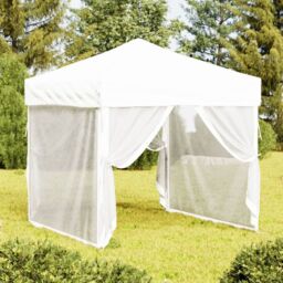 Berkfield Home Folding Party Tent with Sidewalls White 2x2 m - thumbnail 1