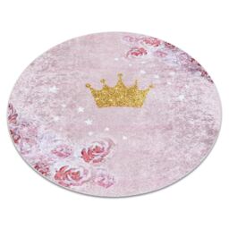 RugsX Junior Rug in Pink - Size: 120 cm diameter - thumbnail 1