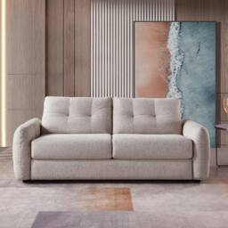 Furnishings For Less UK Aspen Fabric 3 Seater Large Sofa Bed Beige Living Room Sleeper - thumbnail 4