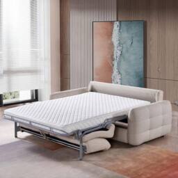Furnishings For Less UK Aspen Fabric 3 Seater Large Sofa Bed Beige Living Room Sleeper - thumbnail 2