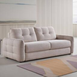 Furnishings For Less UK Aspen Fabric 3 Seater Large Sofa Bed Beige Living Room Sleeper - thumbnail 1