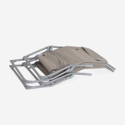 sweeek Set Of 4 Textilene Folding Sun Loungers With 2 Positions in Brown - thumbnail 4