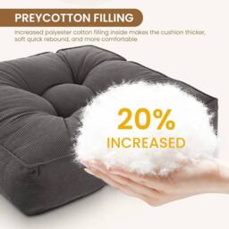 NESTLUNE Grey Thick Cotton Seat Cushion For Garden Dining - Size: 100 cm x 190 cm - thumbnail 4