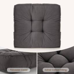 NESTLUNE Grey Thick Cotton Seat Cushion For Garden Dining - Size: 100 cm x 190 cm