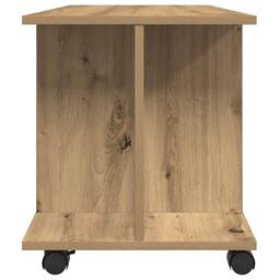 Berkfield Home TV Cabinet with Castors Artisan Oak 80x40x45 cm Engineered Wood in Brown - Size: 80 x 40 x 45 cm - thumbnail 5