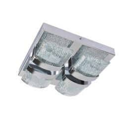 Pagazzi Liana Polished Chrome Square Led Flush Ceiling Light in Silver - thumbnail 3