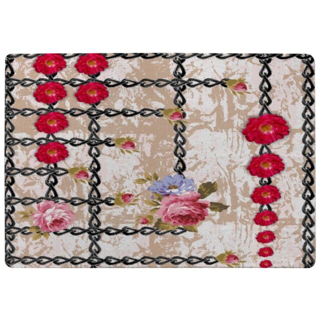 Benjamin Tate Design Flowers & Chains Rug in Natural - Size: Large - image 1