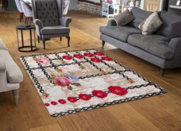 Benjamin Tate Design Flowers & Chains Rug in Natural - Size: Large - thumbnail 2