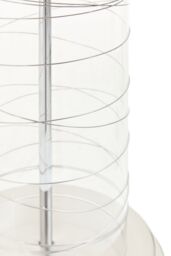 Orsina Glass Cylinder Table Lamp, Chrome Spiral Base with Black Linen Shade, Modern Monochrome Table Light in Brown - thumbnail 3