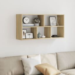 Berkfield Home Wall Shelf Sonoma Oak 100x25x50 cm Engineered Wood in Brown - Size: 100 x 25 x 50 cm - thumbnail 3